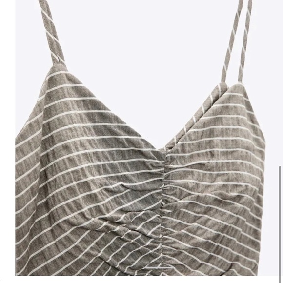 Zara striped rustic midi dress - Picture 2 of 5